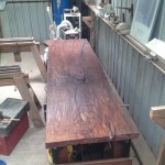 12' x 40" x 3" thick Workbench on pine base