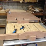 Tablesaw with "supersled" & 4' x 8' outfeed table
